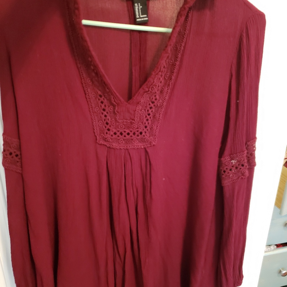 Burgundy tunic shirt